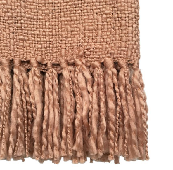 Plaid Brush pink throw